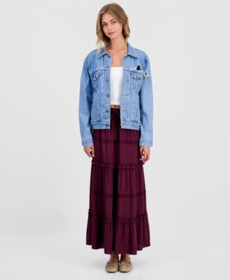Celebrity Pink Juniors' Tiered Pull-On Maxi Skirt