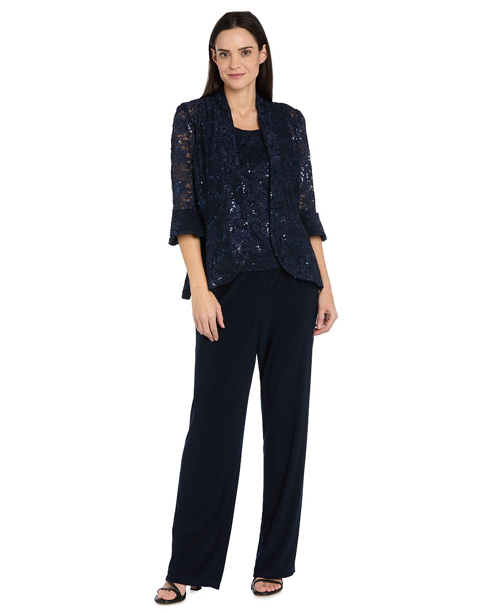R & M Richards Petite Top, Jacket & Pants, 3-Piece Set