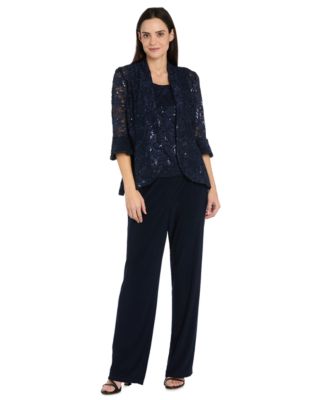 R & M Richards Petite Top, Jacket & Pants, 3-Piece Set