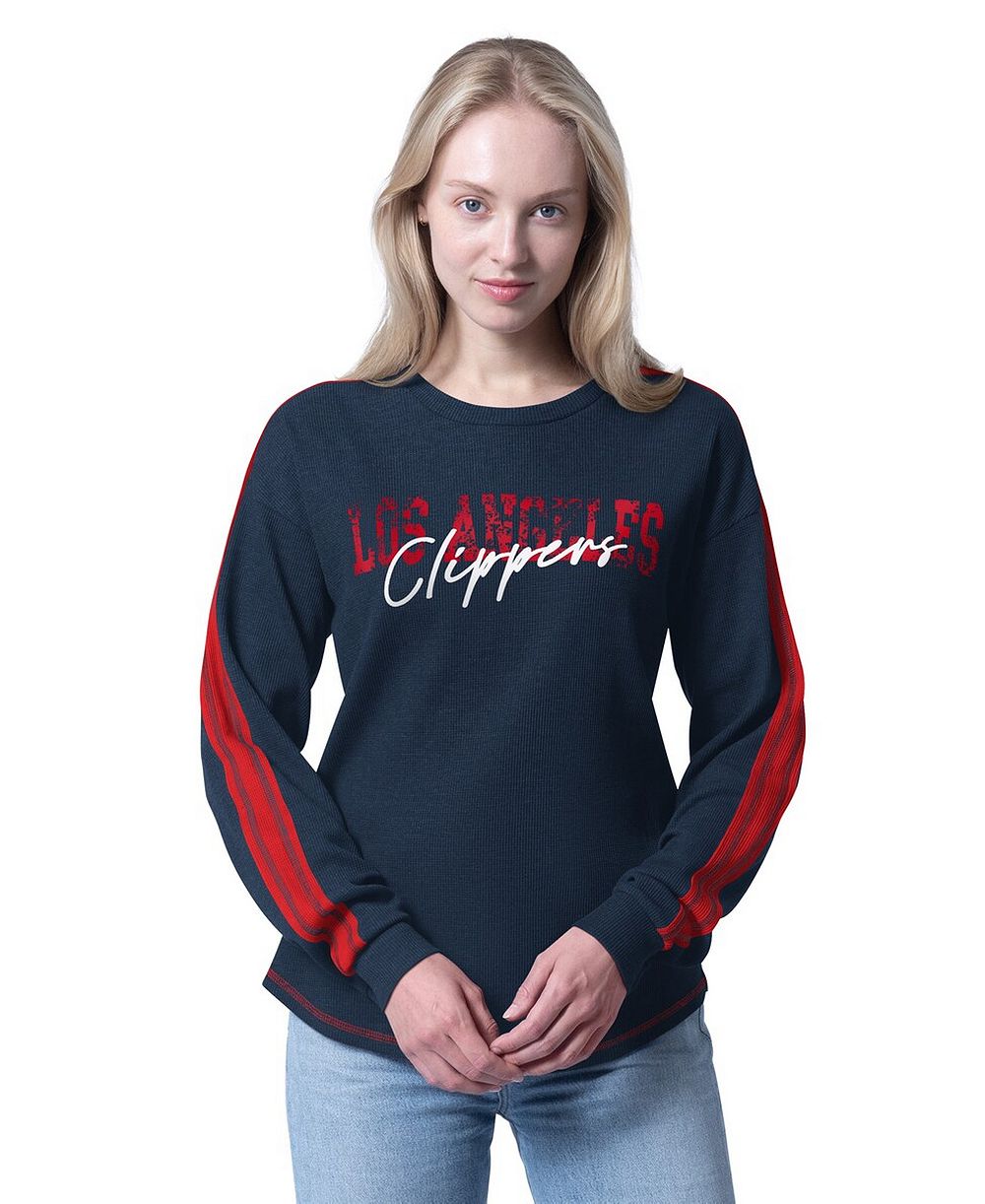 Женская футболка G-III 4Her by Carl Banks Navy LA Clippers Advantage Tri-Blend Long Sleeve
