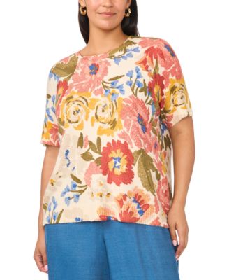 Свитер Vince Camuto Plus Size с коротким рукавом и круглым вырезом