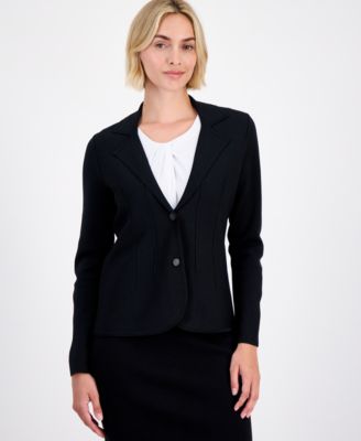 Anne Klein Women's Structured-Waist Sweater Blazer