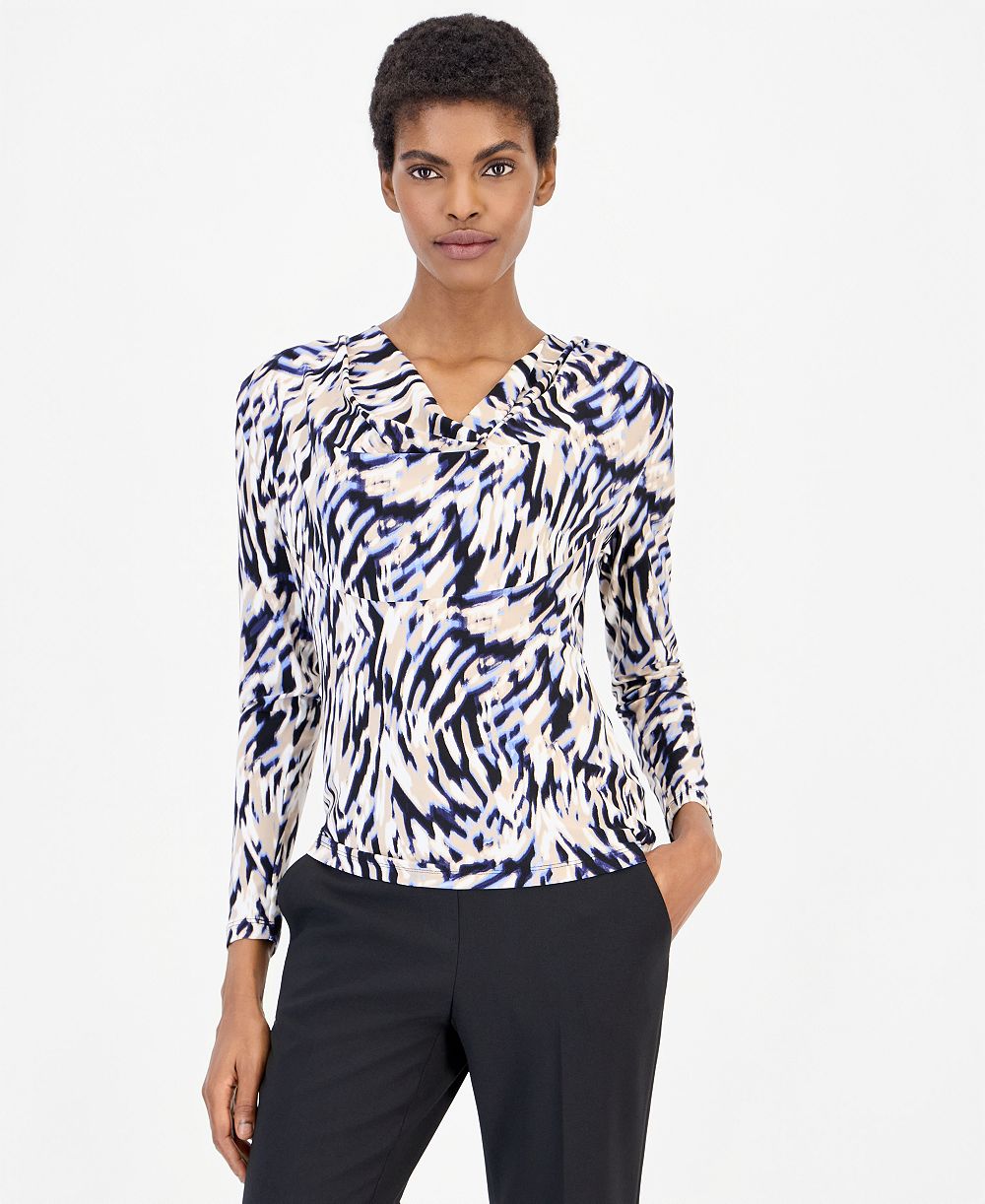 Женская блузка Anne Klein 3Q Cowl-Neck Long-Sleeve
