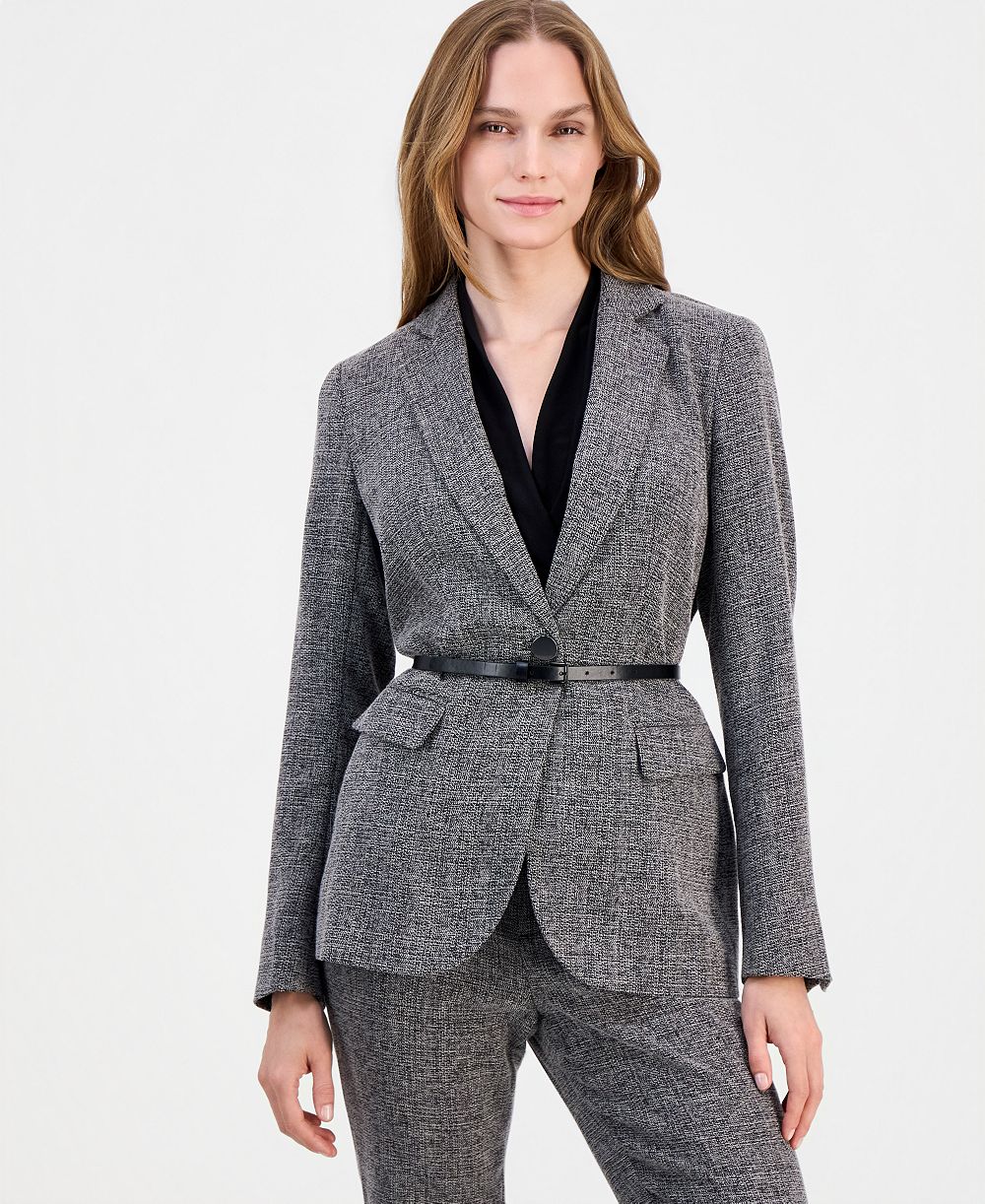 Блейзер Anne Klein для женщин, с поясом, с воротником-стойкой