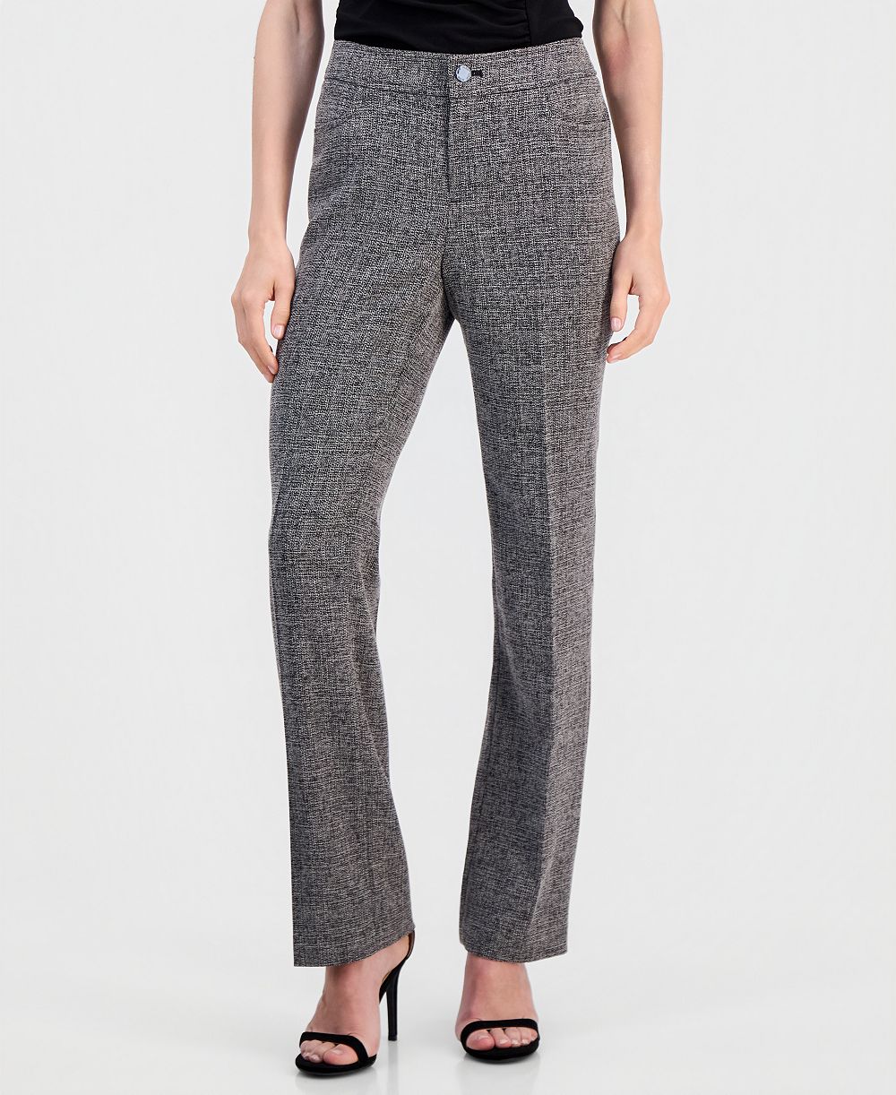 Anne Klein Women's Mid Rise Fly-Front Bootcut Pants