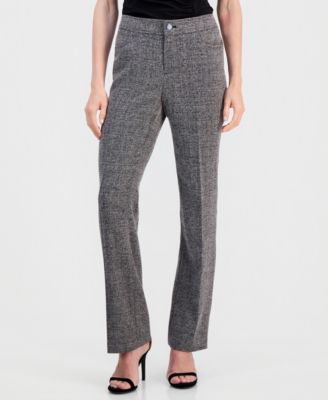 Anne Klein Women's Mid Rise Fly-Front Bootcut Pants