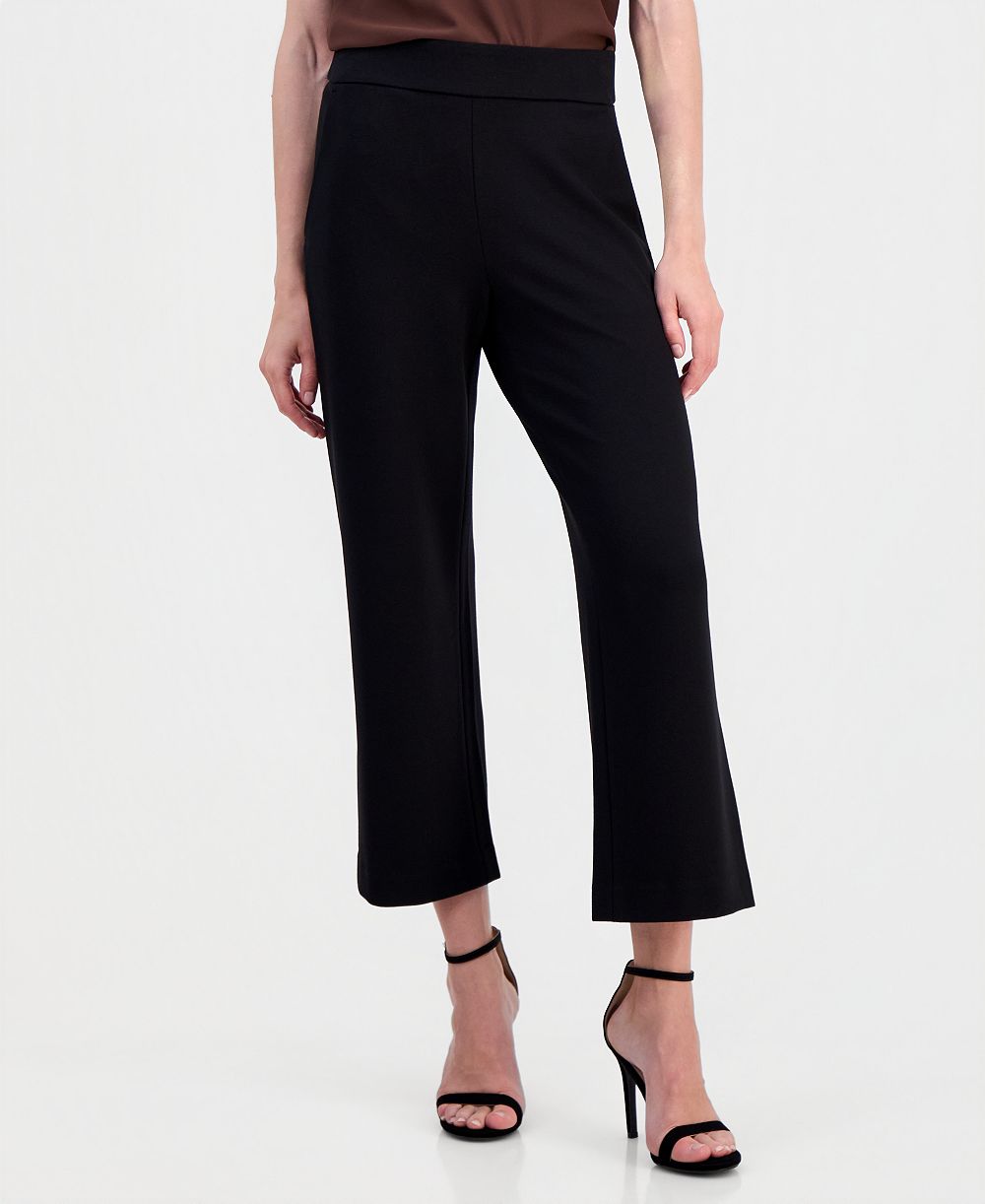 Anne Klein Women's Wide-Leg Cropped Pull-On Trousers