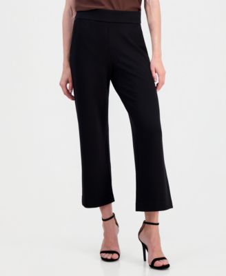 Anne Klein Women's Wide-Leg Cropped Pull-On Trousers
