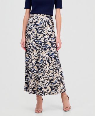Anne Klein Women's Printed Bias-Cut Maxi Skirt