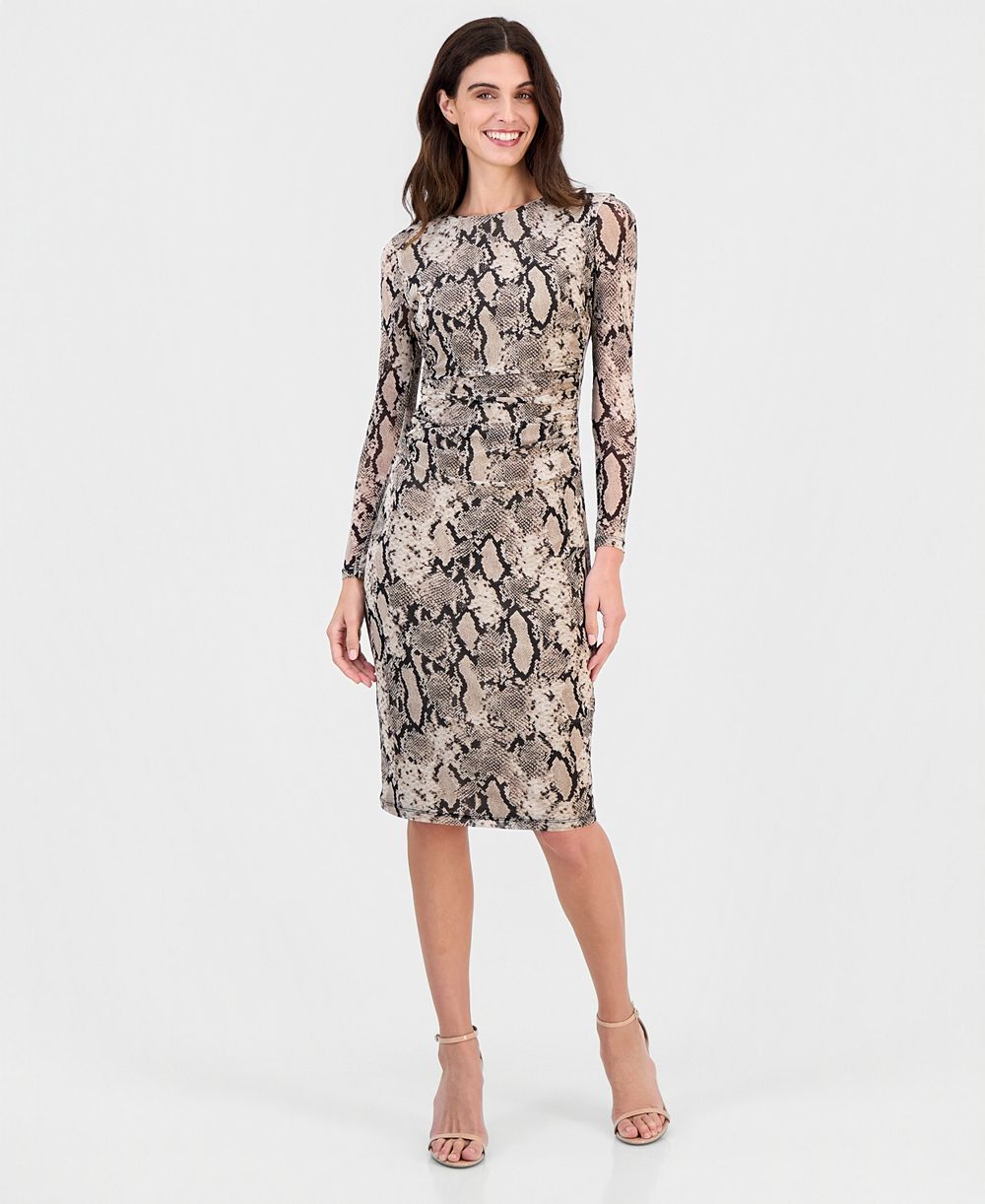 Женское миди-платье Anne Klein Anima-Printed с эластичным поясом