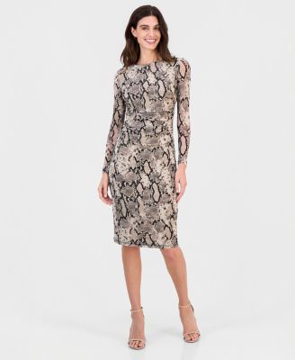 Женское миди-платье Anne Klein Anima-Printed с эластичным поясом