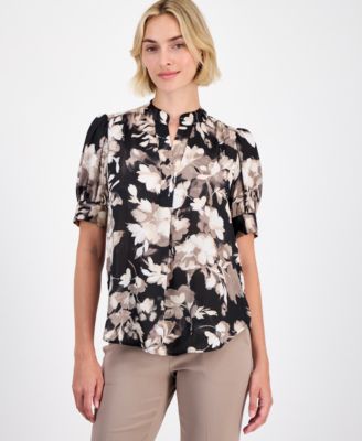Anne Klein Women's Puffed-Sleeve Top