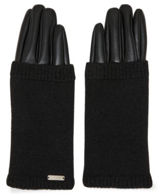 Steve Madden Women's Rib-Knit Cuff Gloves