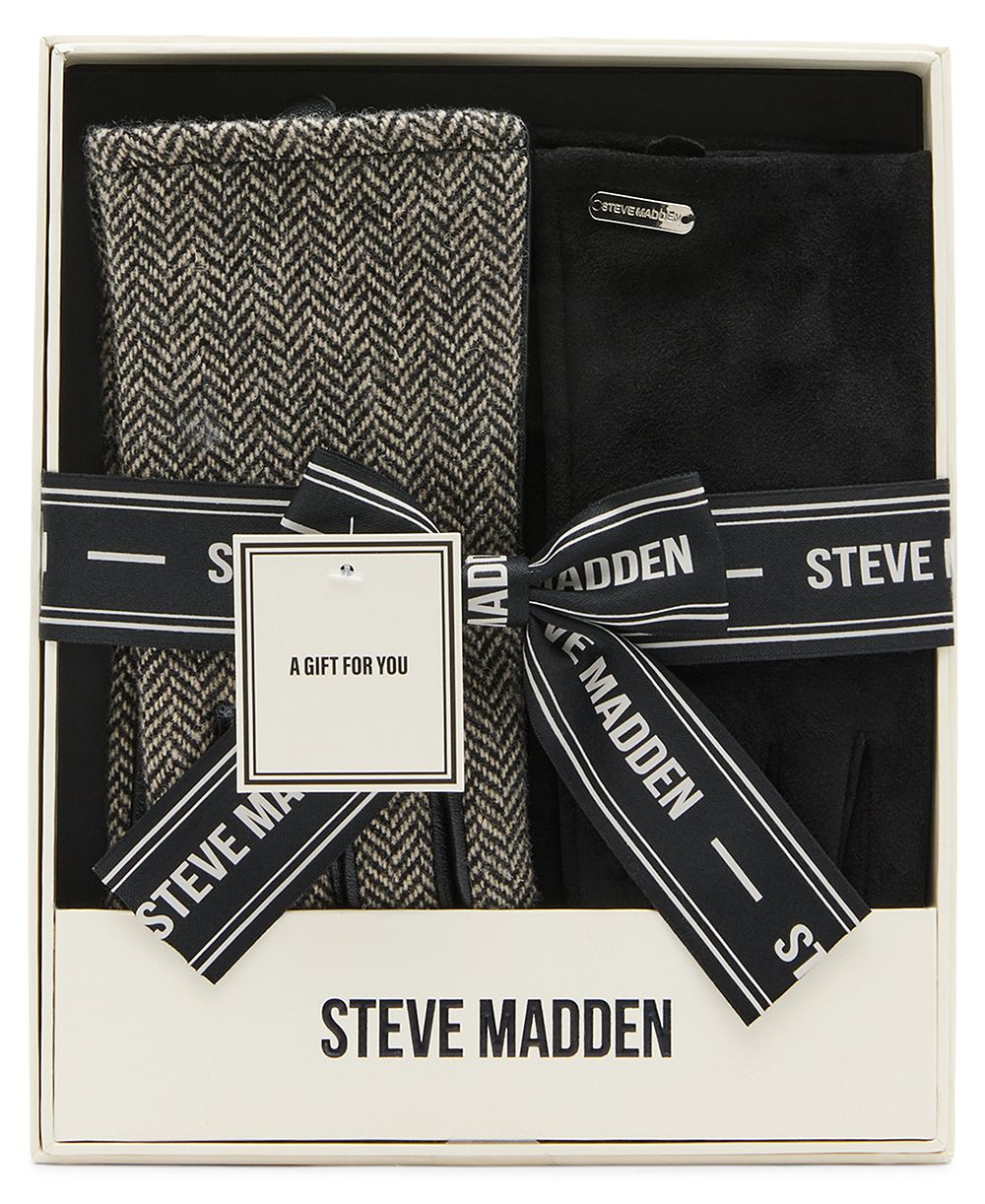 Steve Madden комплект из перчаток и наушников в клетку гусиная лапка и искусственной кожи, 2 предмета