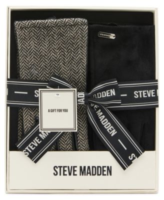 Steve Madden комплект из перчаток и наушников в клетку гусиная лапка и искусственной кожи, 2 предмета