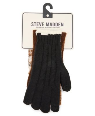 Steve Madden комплект из 3 штук: повязки на уши и перчатки с животным принтом