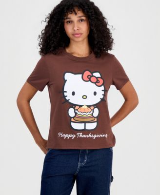 Sanrio женская футболка с круглым вырезом Hello Kitty на День благодарения для подростков