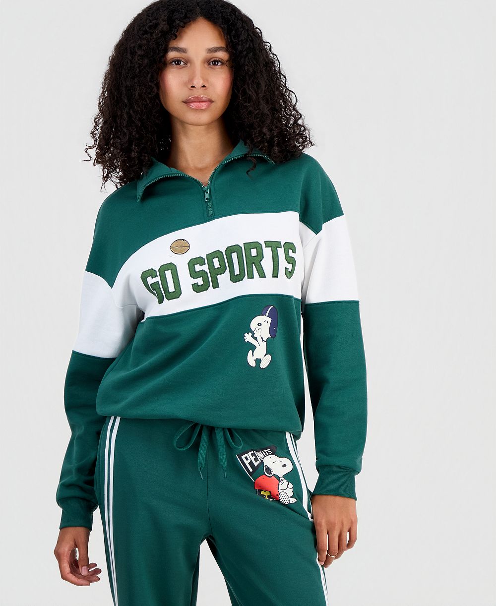 Peanuts Детский флисовый джемпер Snoopy Varsity с застежкой на молнии