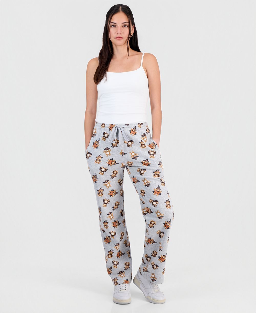 Love Tribe Juniors' Halloween Teddy Bear Straight-Leg Sweatpants