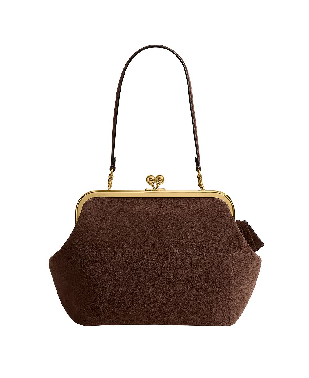 Сумка COACH Kisslock Medium Suede Frame 27