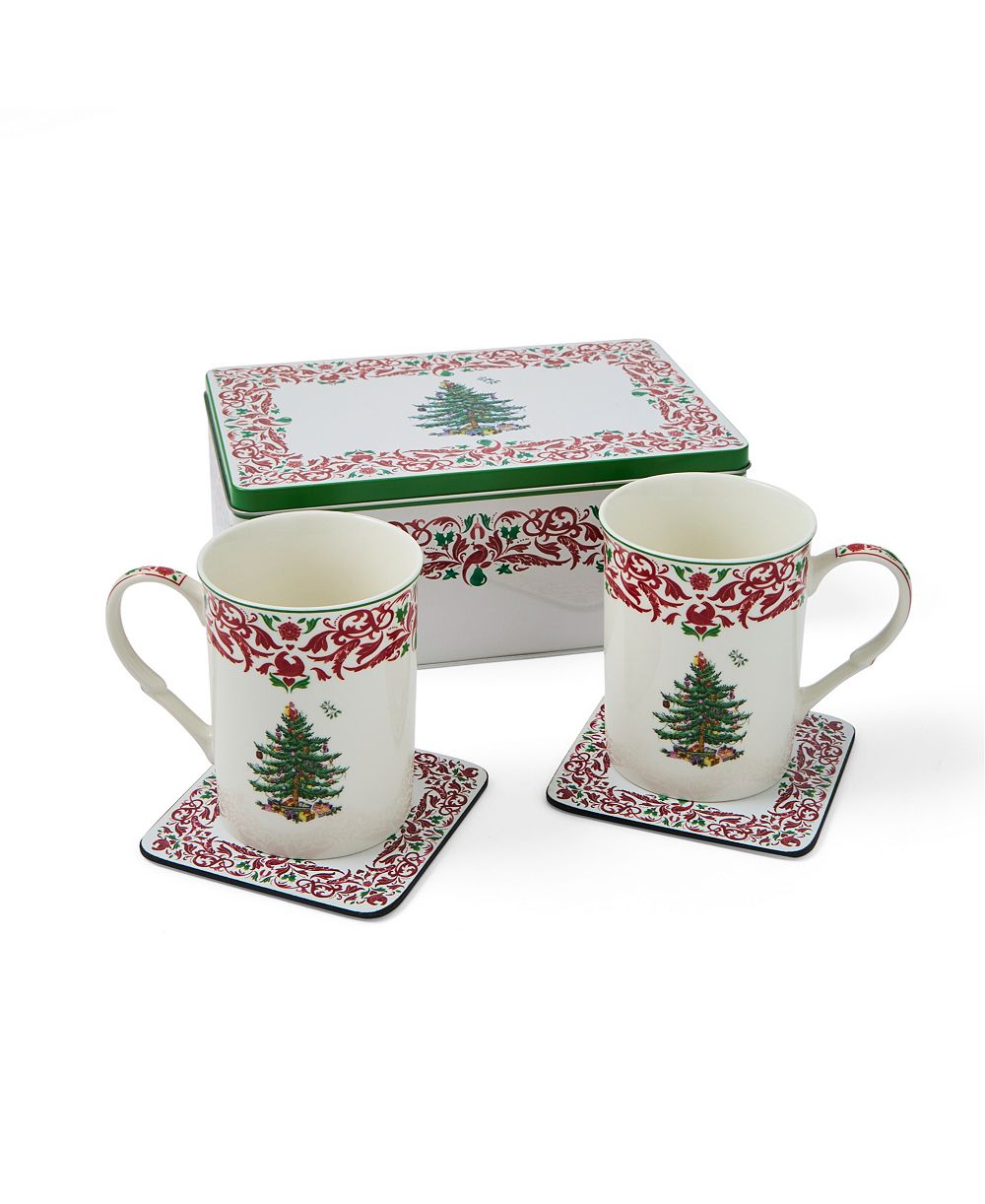 Набор из 5 кружек и жестяной банки Spode Christmas Tree 2026 Annual