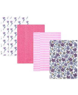 Hudson Baby Детская фланелевая пеленка 4-Pack Begonia Floral