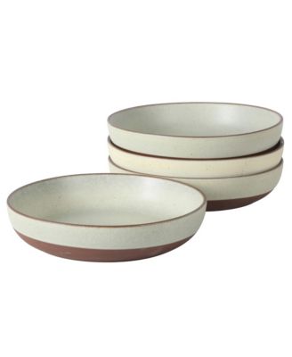 Gibson Home William Crest 4 Piece Dinner Bowl Set, 8.5 inch Round Reactive Stoneware Bowls, Large Soup, Pasta & Salad Bowls