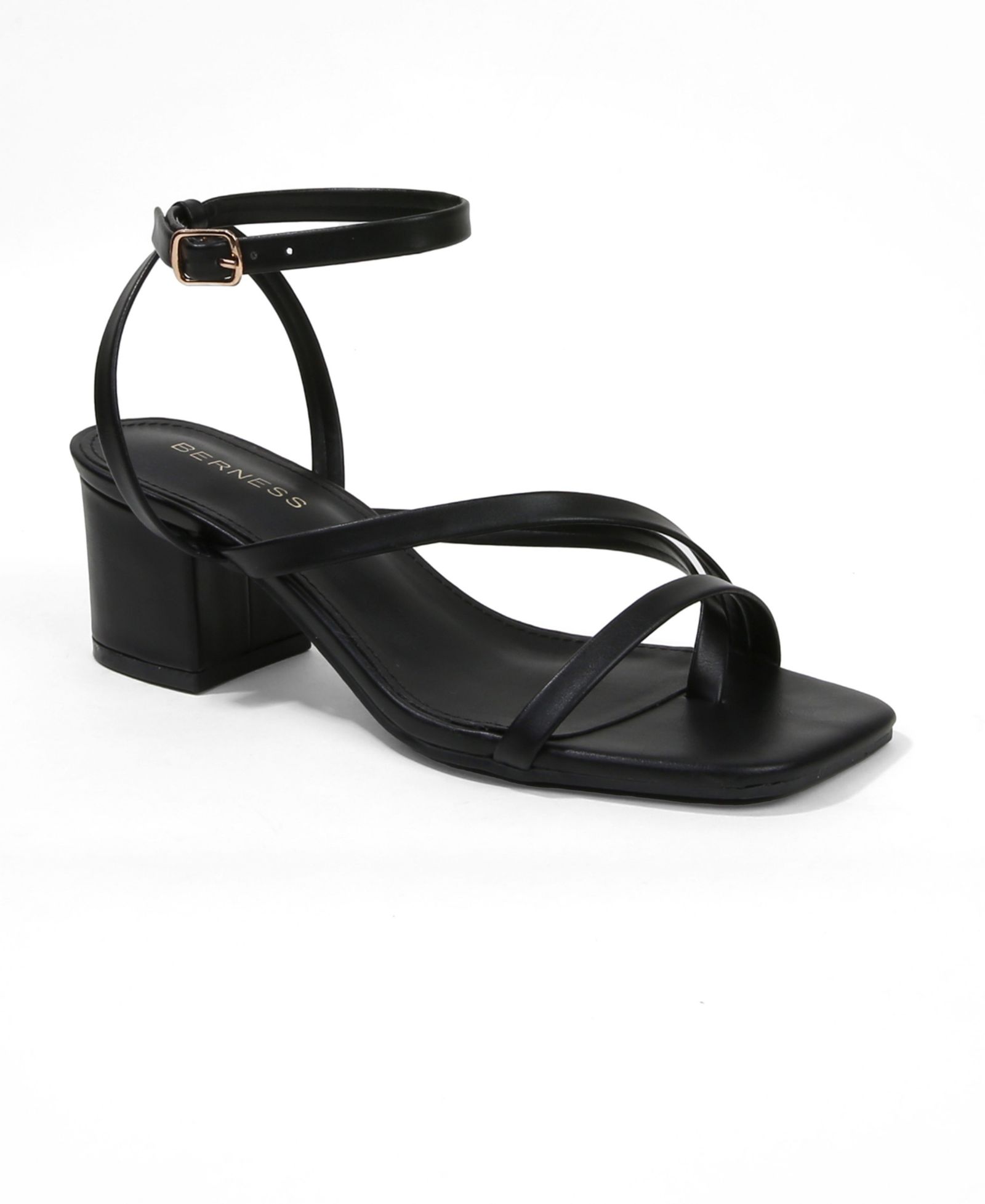 BERNESS Women's Elara Minimal Thong Block Heel Sandals