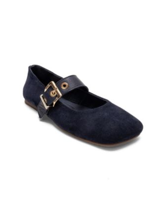 Navy suede