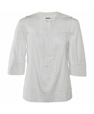 Женская хлопковая блузка Pre-Owned Chloe с рюшами и пуговицами-бусинами