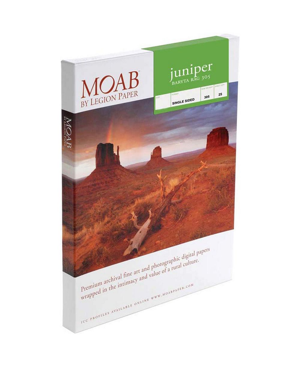 Moab Juniper Baryta Rag Глянцевая Тонкая Искусство Inkjet Печатная Бумага, 8.5x11 Дюйм, 305gsm, 25 Листов