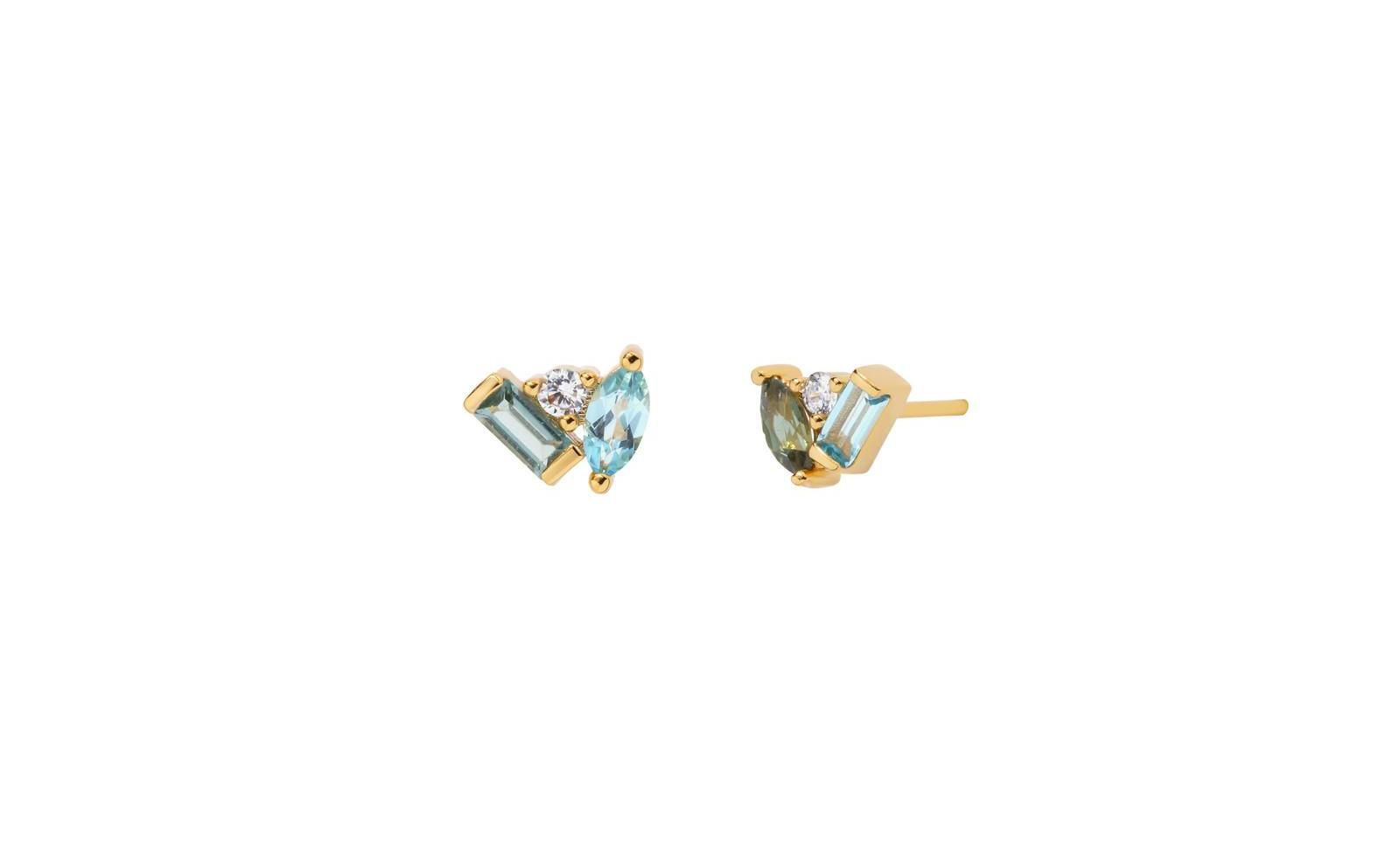 Little Sky Stone Серьги-гвоздики Seraphina Topaz Tourmaline