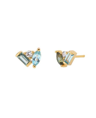 Little Sky Stone Серьги-гвоздики Seraphina Topaz Tourmaline