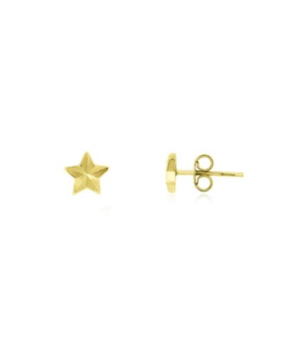 The Lovery Плоские серьги-звезды с рифленой поверхностью, желтое золото 14K