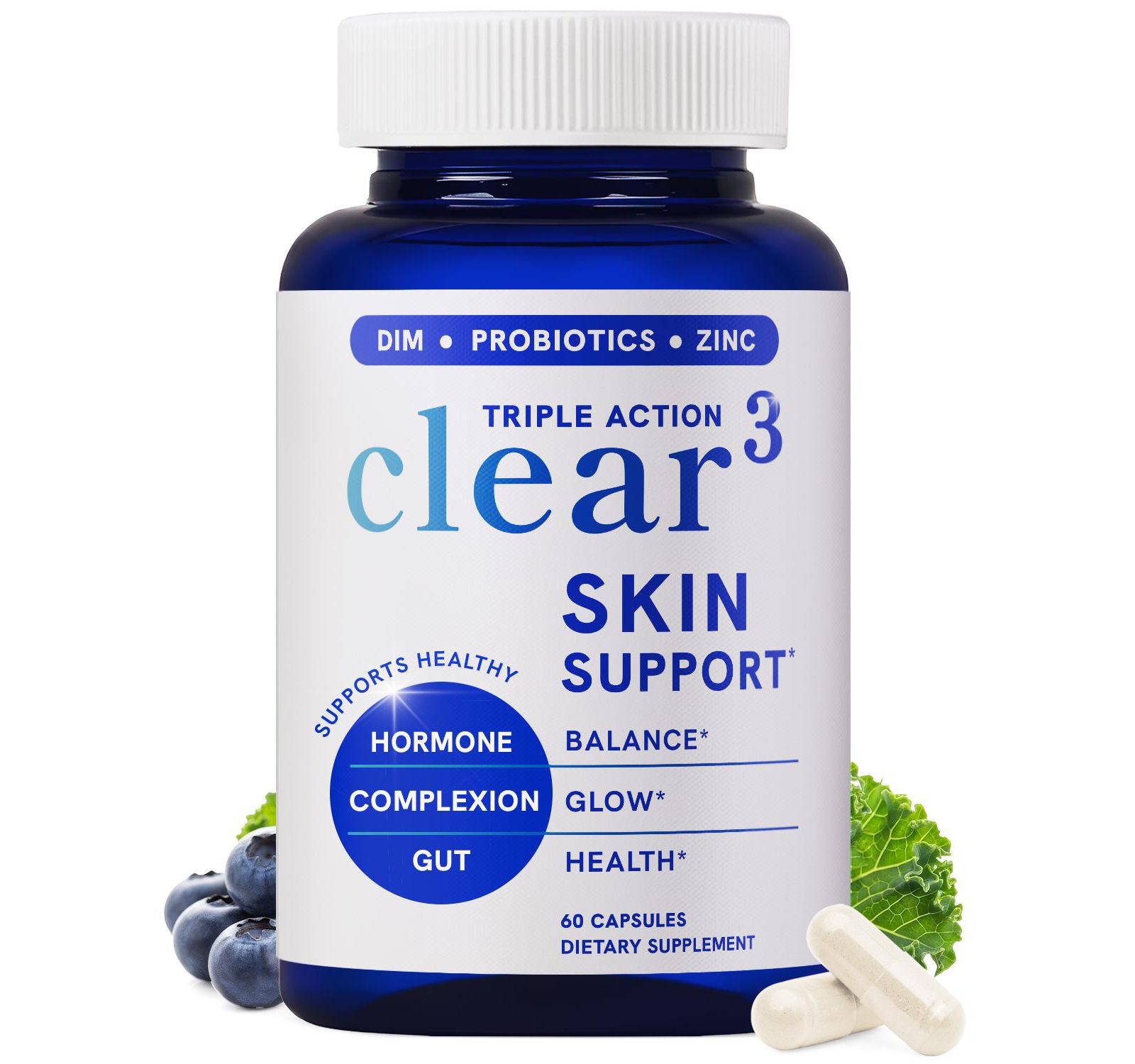 SMNutrition добавка Clear Skin с цинком, DIM и пробиотиками для поддержки гормонального фона и кишечника, 60 шт