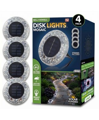 Bell + Howell садовые светильники Mosaic Disk Lights Solar Powered, 6 LED, Weather Resistance, 4-Piece
