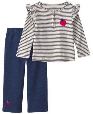 Carter's Toddler Girls' 2T-5T Striped Fleece Long-Sleeve Top and Pants, 2-Piece Set