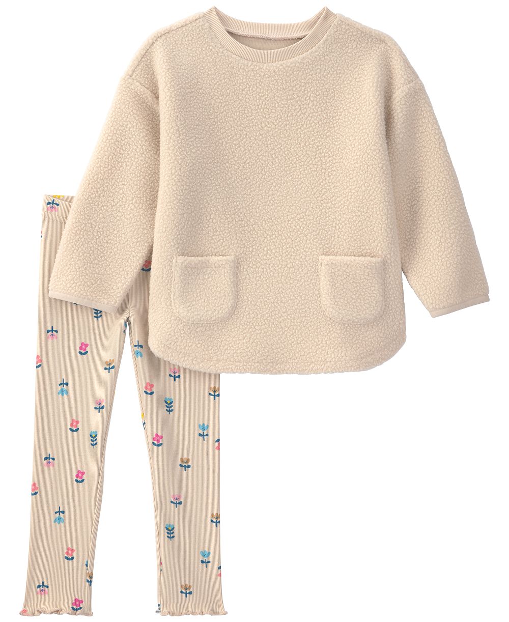 Детский комплект Carter's для девочек 2T-5T, топ с длинным рукавом и брюки с цветочным принтом