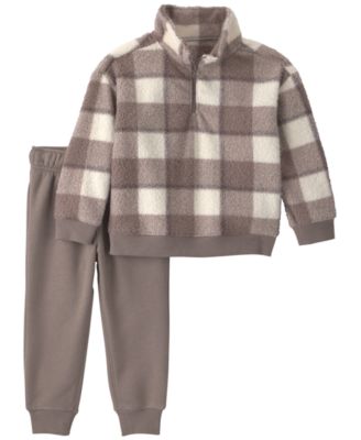 Детский комплект Carter's для мальчиков 2T-5T: флисовая кофта в клетку и брюки