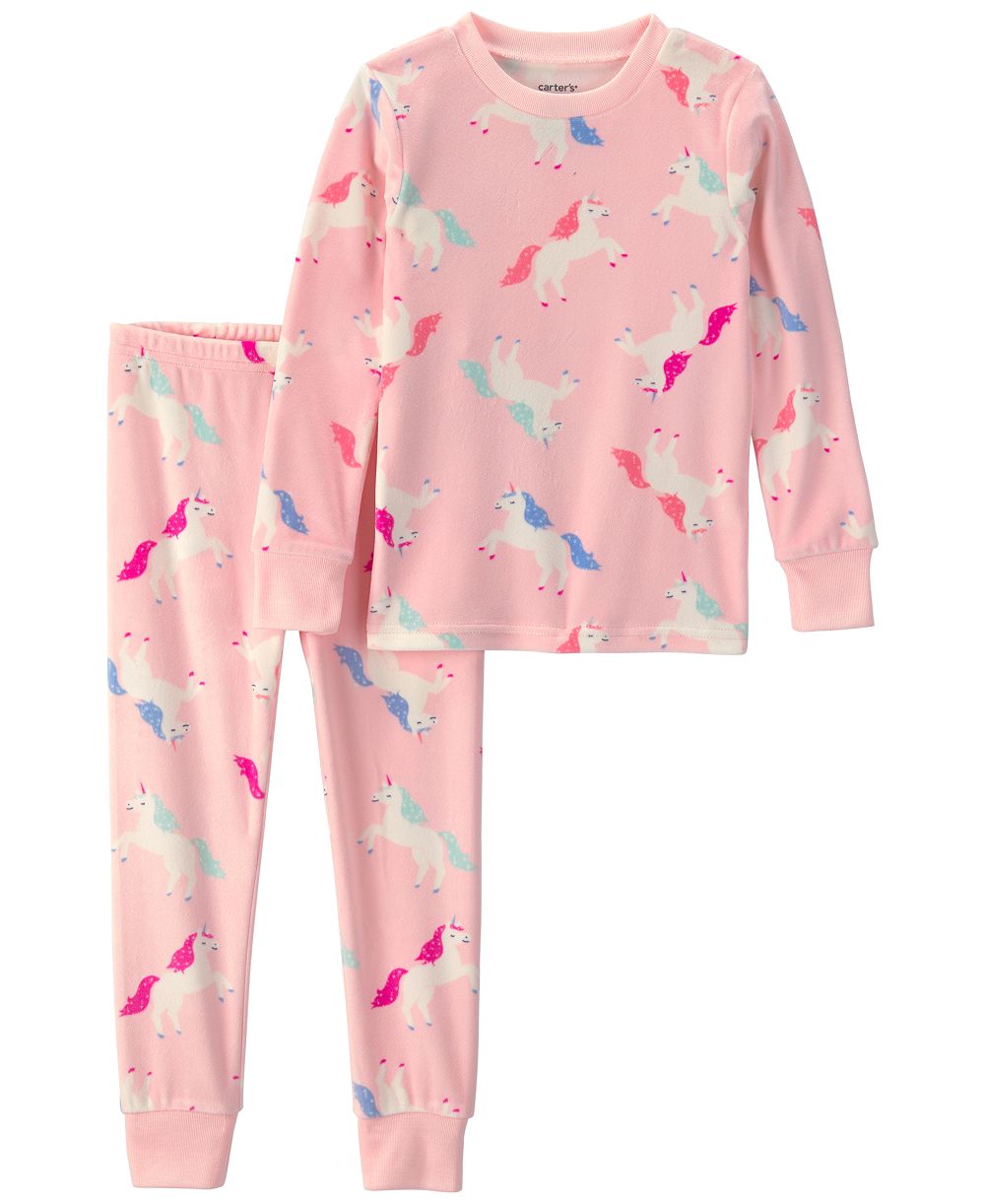Carter's детские пижамы для девочек 2T-5T, комплект из двух предметов: топ и брюки с единорогом, плотная посадка