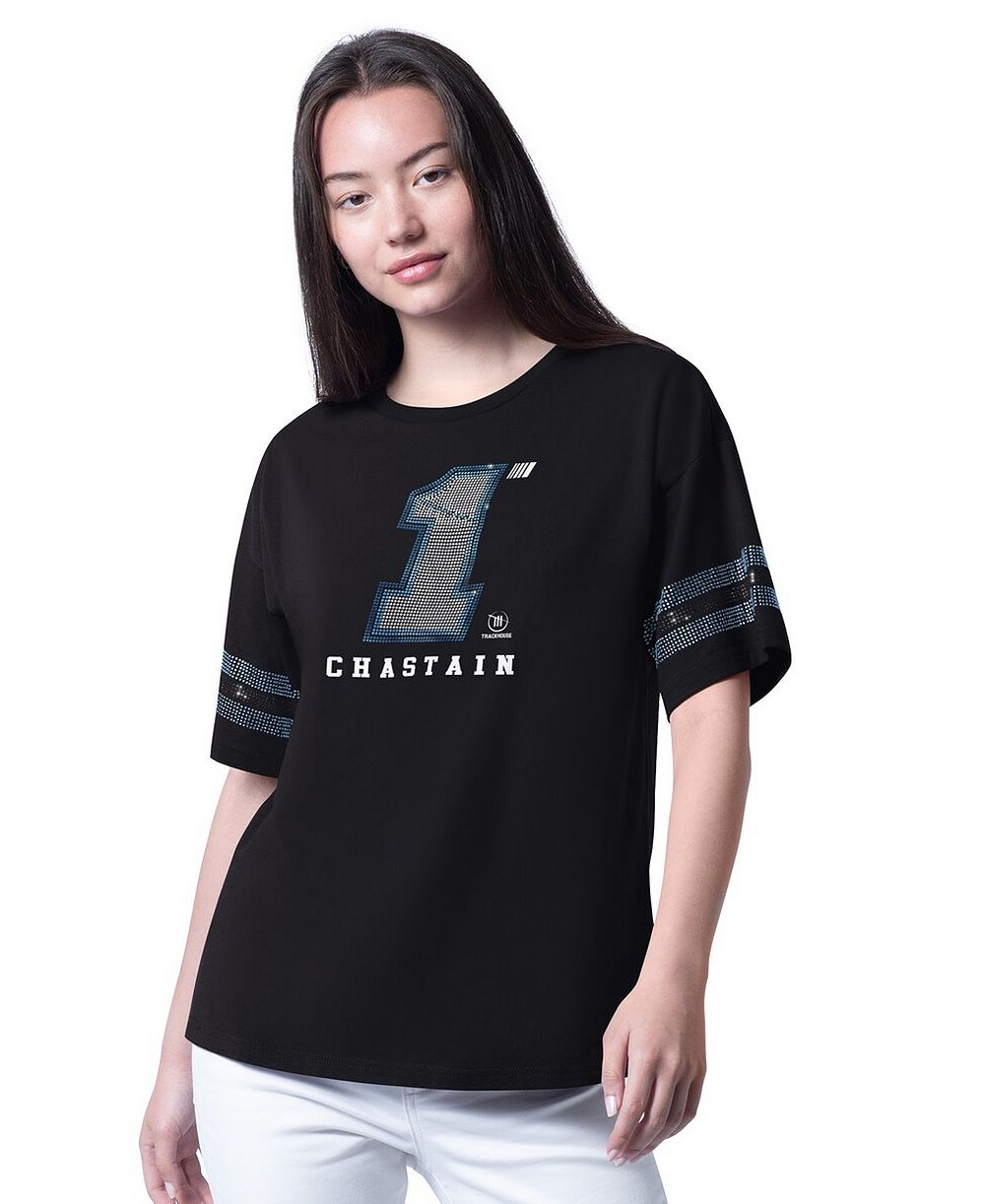Женская футболка G-III 4Her by Carl Banks Black Ross Chastain Fan Catch