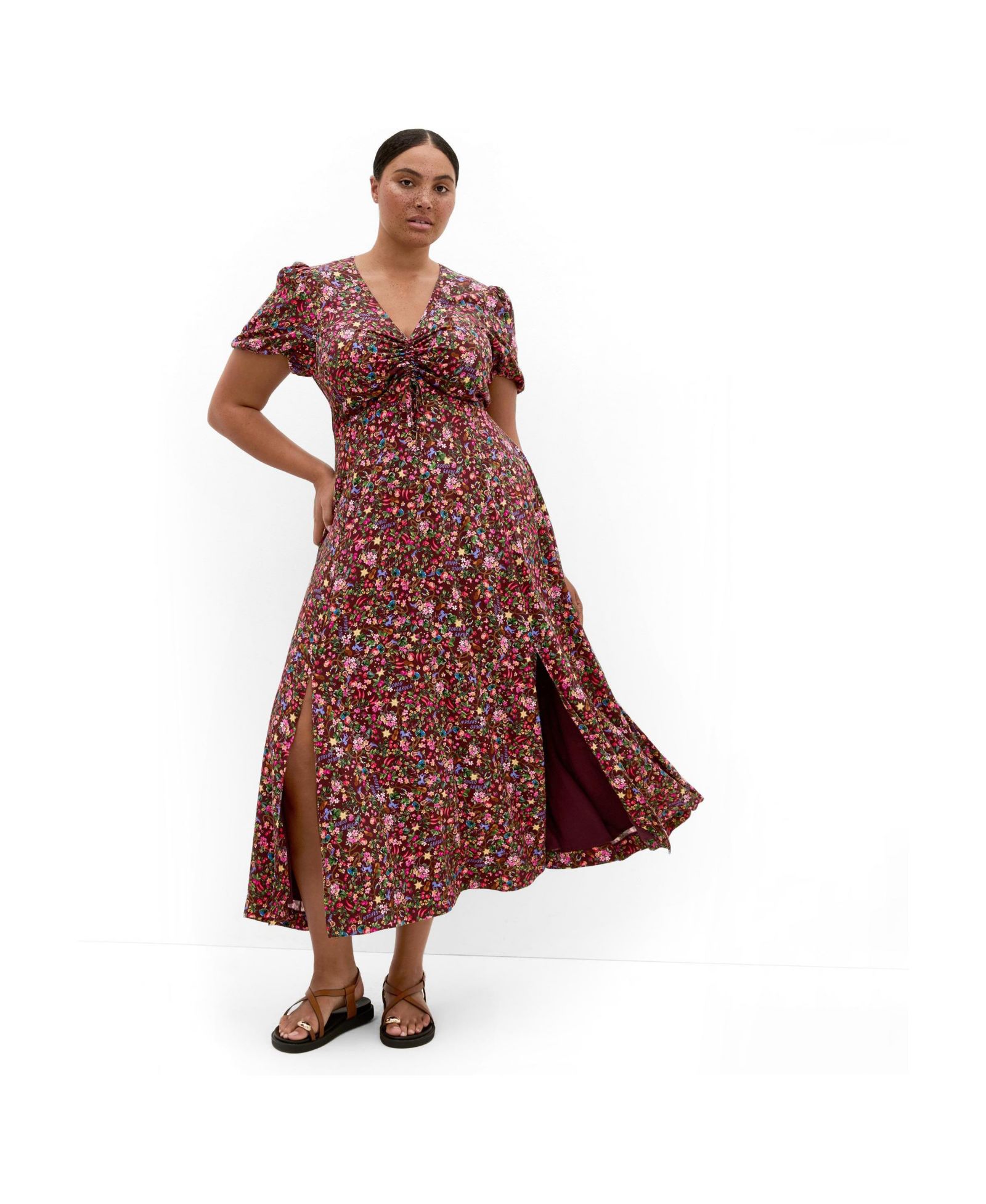 Женское платье CITY CHIC Plus Size Aliya Ditsy Print Maxi