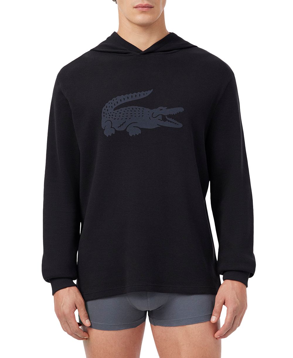 Lacoste Men's Sleep Waffle-Knit Graphic Hoodie