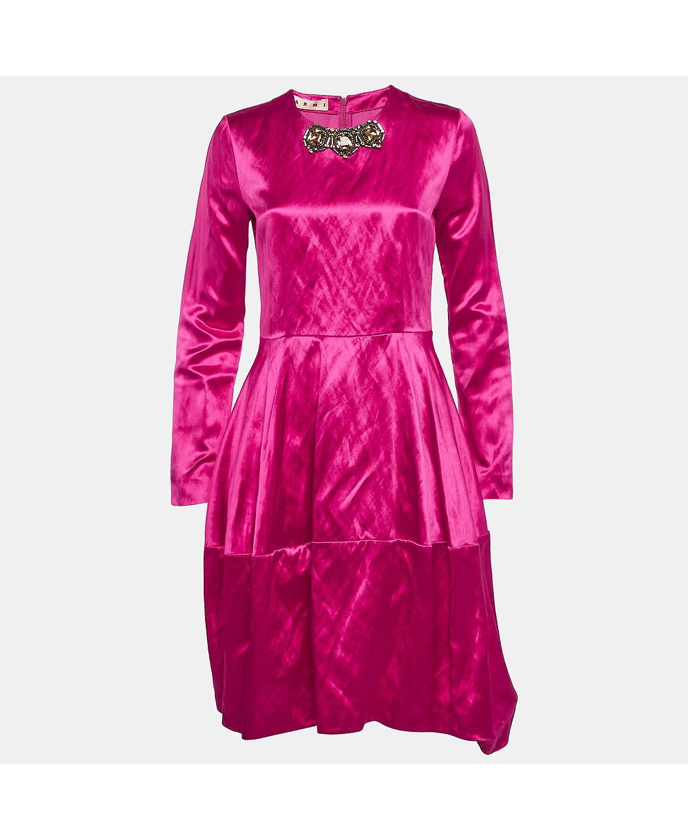Pre-Owned Marni Women's Satin Flared Mini Dress
