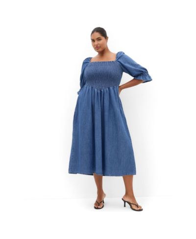 CITY CHIC Women's Kaitlyn Denim Midi Dress