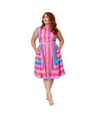 Женское бесшовное платье миди на пуговицах Unique Vintage Plus Size