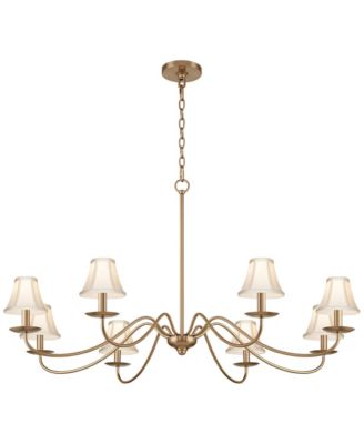 Люстра Franklin Iron Works Marinec 42inch Wide Soft Gold с кремовыми плафонами