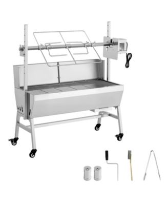 COZITO Rotisserie Grill, 38W Charcoal Spit Roaster with 132 lb Capacity