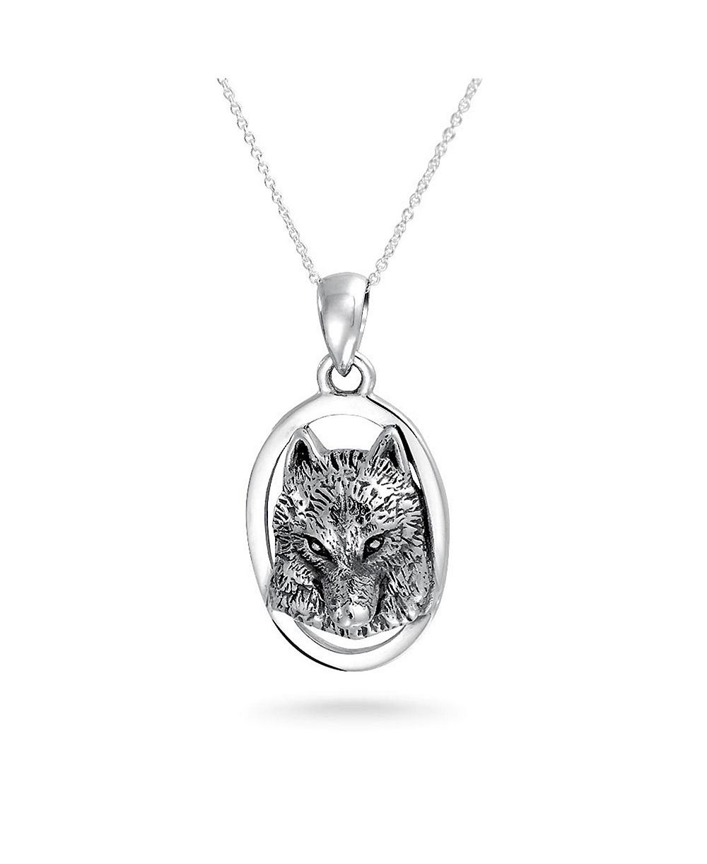 Подвеска Bling Jewelry Wolf, кулон-амулет из серебра .925 Sterling Silver