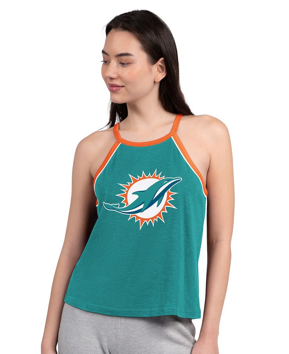 G-III 4Her by Carl Banks Женский майка Aqua Miami Dolphins Redemption Win Slub